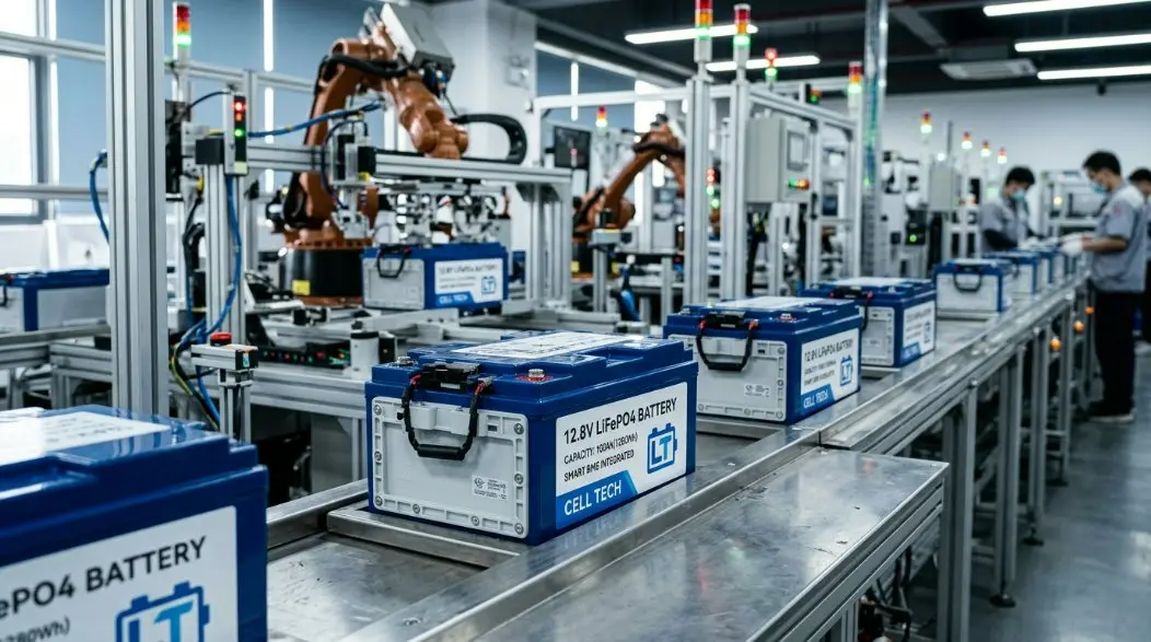 โรงงานแบตเตอรี่ LiFePO4 12.8V ชั้นนำในประเทศจีน: การพัฒนาระบบไฟส่องสว่างเทศบาลอัจฉริยะ และการปฏิบัติตามข้อกำหนดหนังสือเดินทางแบตเตอรี่ของสหภาพยุโรปปี 2026